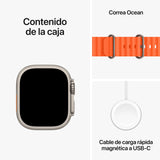 Apple Watch Ultra 2 | GPS + Cellular | 49 mm | Caja Titanio | Correa Ocean Naranja - MREH3TY/A