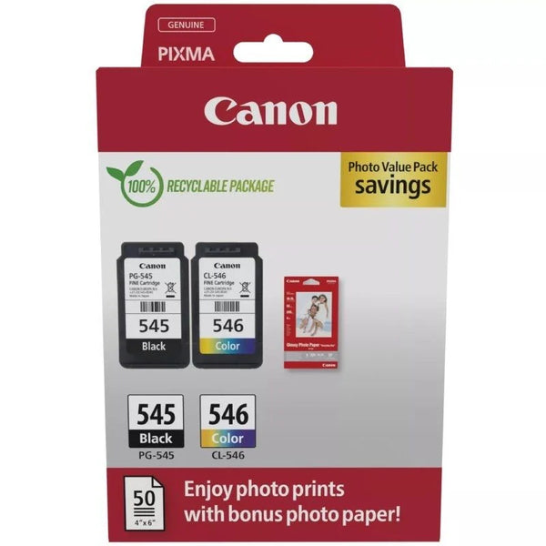 Multipack Canon Pg-545 + CL-546 Original + Papel Fotográfico