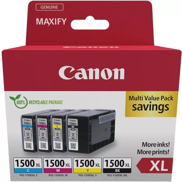 Multipack Canon Pgi-1500 XL- Negro - Cian - Magenta - Amarillo - Para Maxify Mb2050/Mb2350 Original