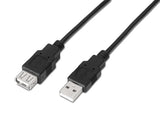 Cable Extensor USB 2.0 Tipo A/M-A/H Negro 1 Metro