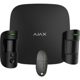 Kit de Alarma Profesional Ajax Negra (Central Hub2- Sensor Pir con Camara - Sensor Pir - Mando)