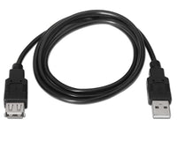 Cable Extensor USB 2.0 Tipo A/M-A/H Negro 1,8 Metros